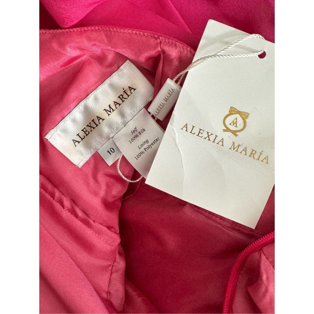Alexia María Margaret Bow Silk Dress Size 10 - Picture 12 of 12